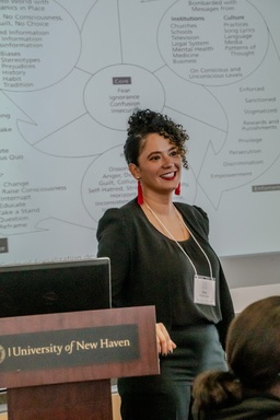 Elisa Del Valle Cardona presenting at University of New Haven